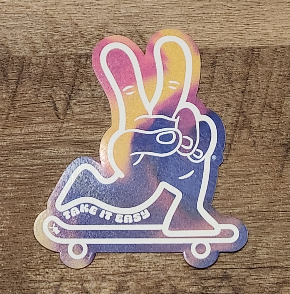 Dutch Bros Colorful Peace Sign Sticker